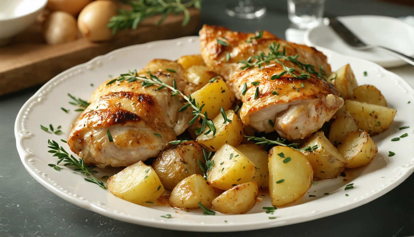 pollo e patate in padella